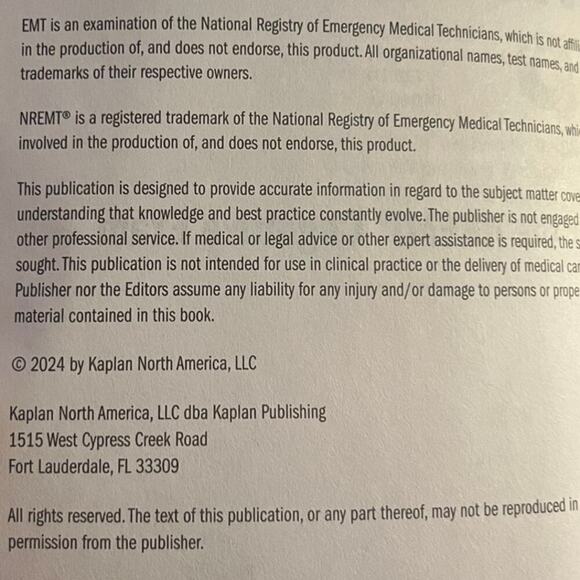 Kaplan EMT Exam Prep Seventh Edition 2024 - Picture 3 of 3